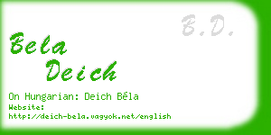 bela deich business card